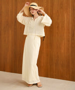 EMBROIDERY LACE CAFTAN BLOUSE