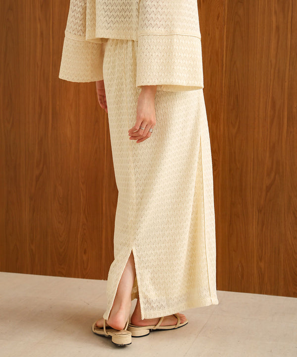 EMBROIDERY LACE I-LINE SKIRT