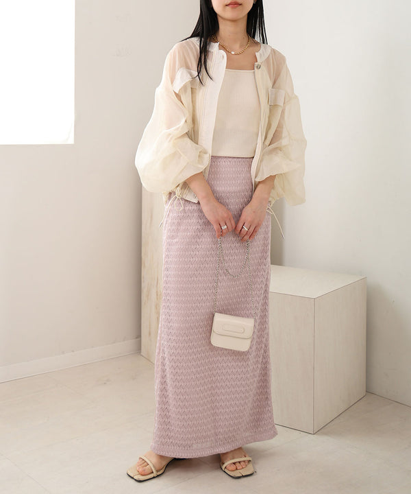 EMBROIDERY LACE I-LINE SKIRT