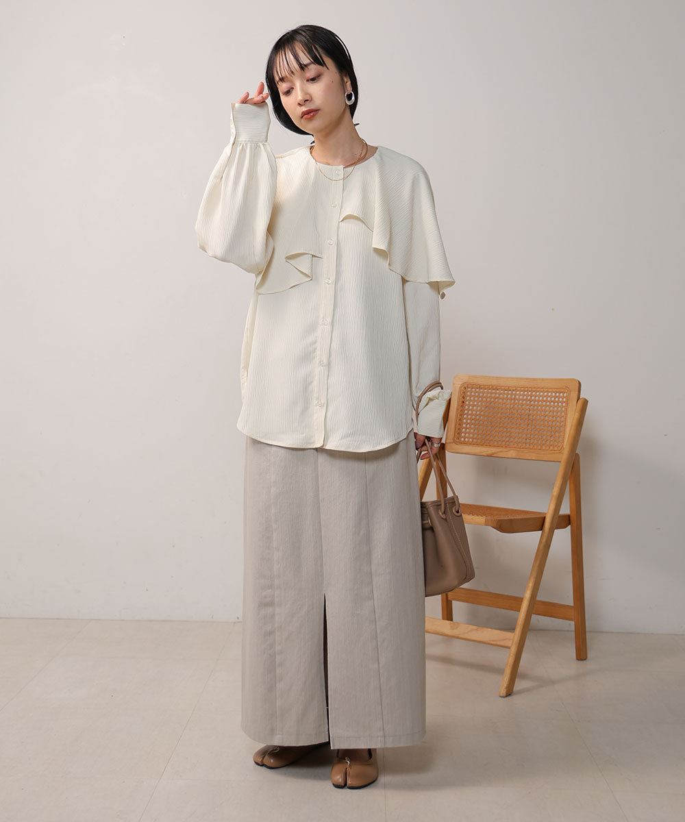 MODIFIED RUFFLE SLEEVE BLOUSE
