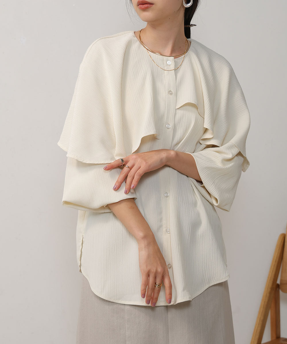 MODIFIED RUFFLE SLEEVE BLOUSE