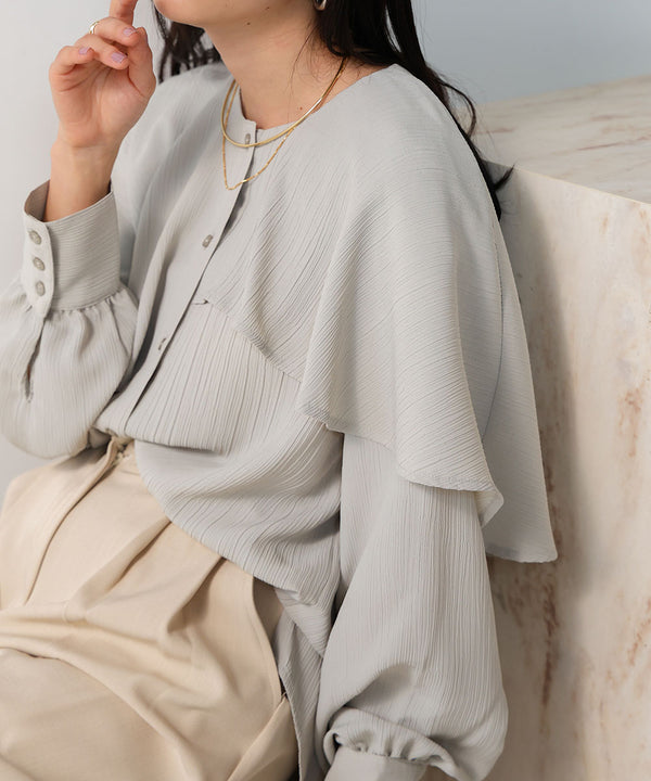 MODIFIED RUFFLE SLEEVE BLOUSE