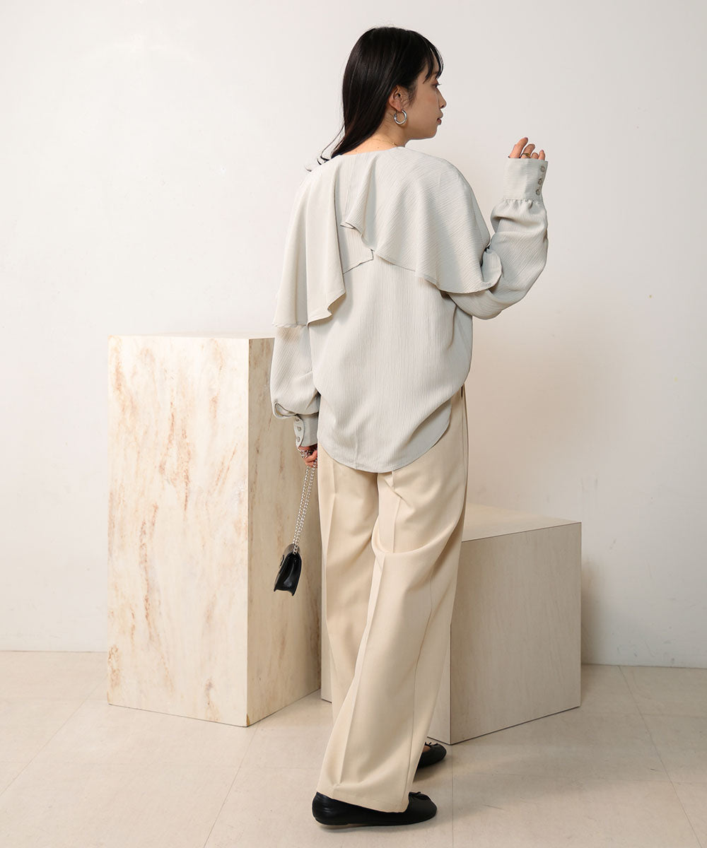 MODIFIED RUFFLE SLEEVE BLOUSE