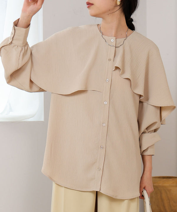 MODIFIED RUFFLE SLEEVE BLOUSE