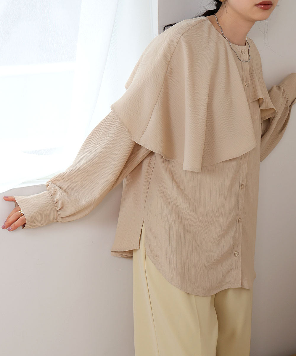 MODIFIED RUFFLE SLEEVE BLOUSE