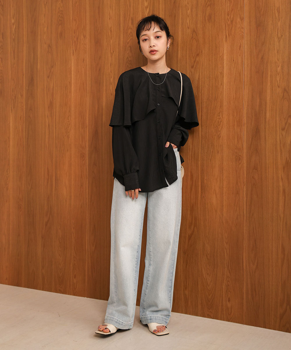 MODIFIED RUFFLE SLEEVE BLOUSE