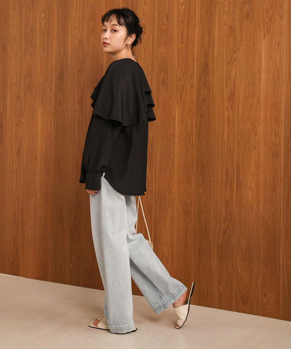 MODIFIED RUFFLE SLEEVE BLOUSE