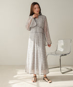 NUANCE LAME PIPING DRESS