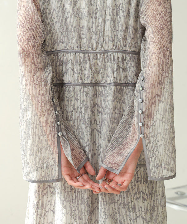 NUANCE LAME PIPING DRESS