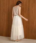 SQUARE NECK TUCK DESIGN TANK TOP