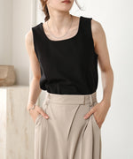 SQUARE NECK TUCK DESIGN TANK TOP