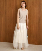 SQUARE NECK TUCK DESIGN TANK TOP