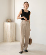 SQUARE NECK TUCK DESIGN TANK TOP