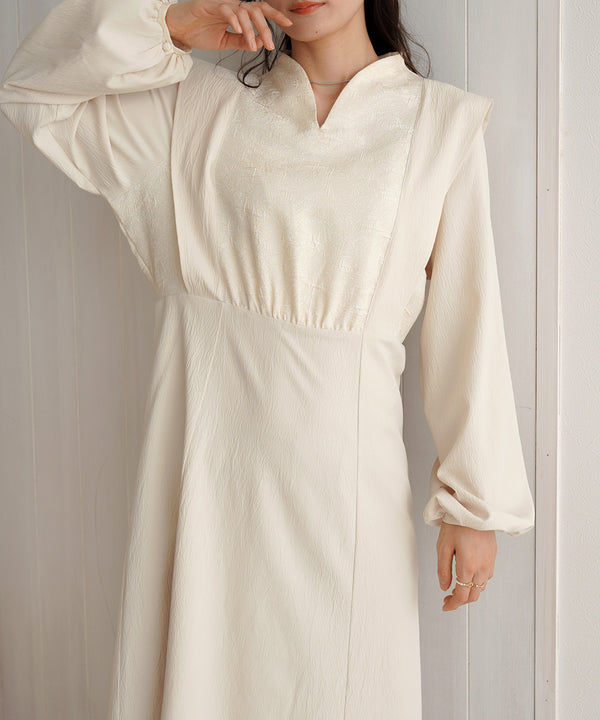 KEY NECK JACQUARD ONEPIECE