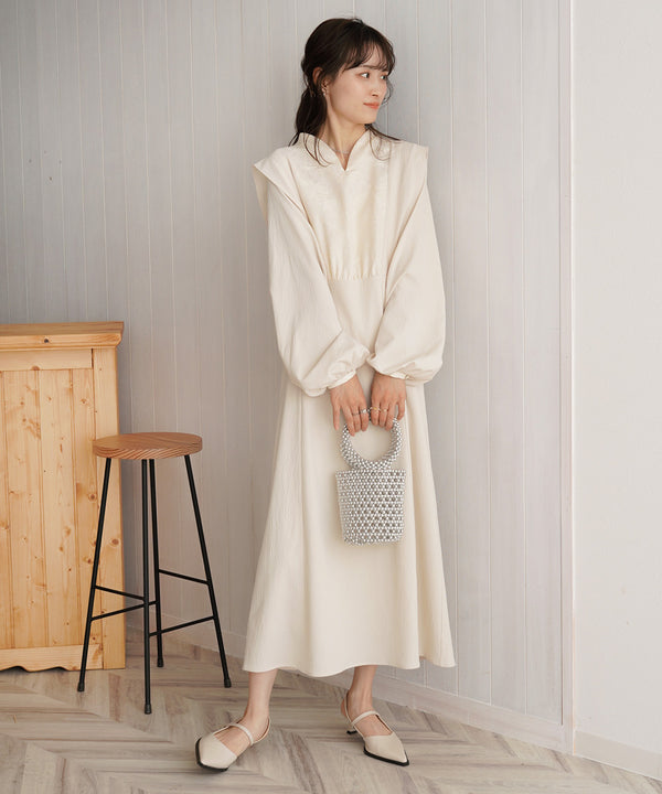 KEY NECK JACQUARD ONEPIECE