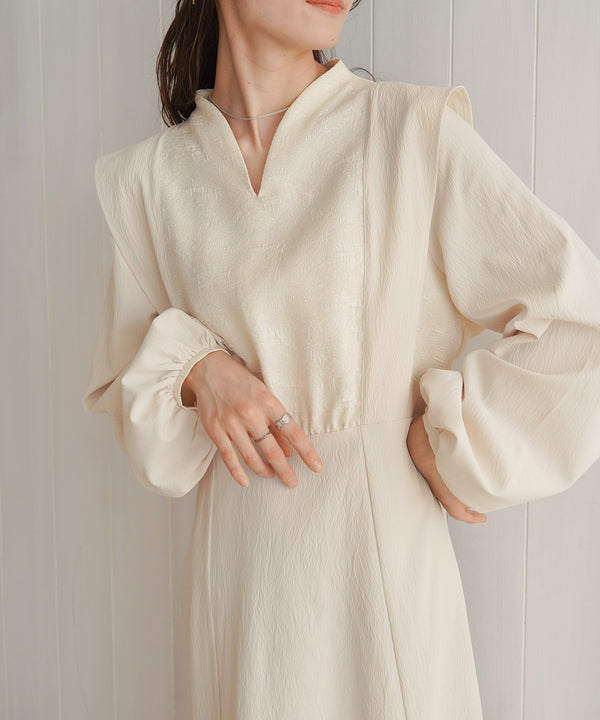 KEY NECK JACQUARD ONEPIECE