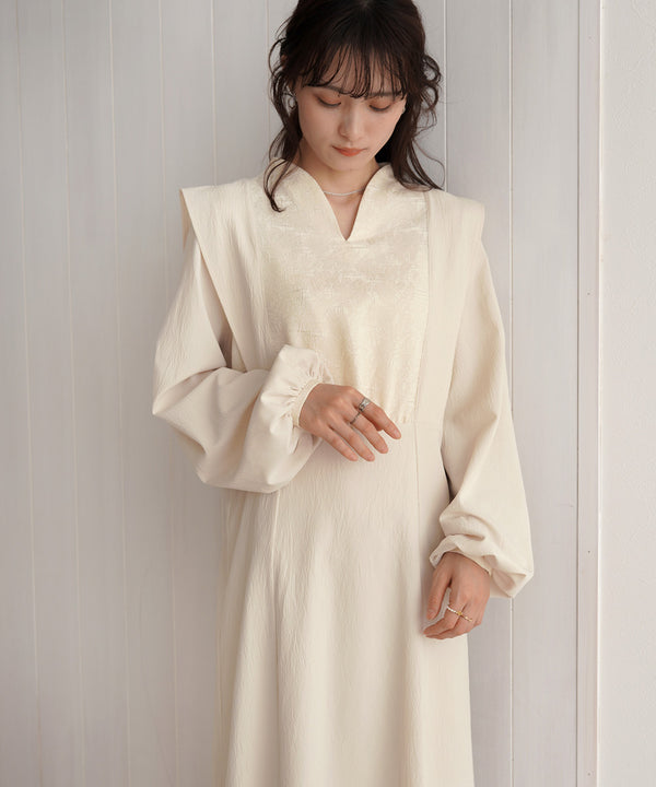 KEY NECK JACQUARD ONEPIECE