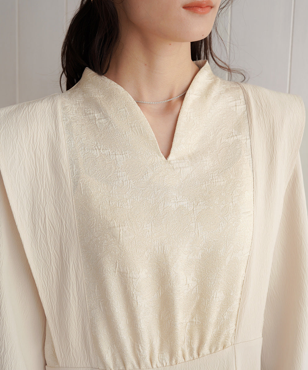 KEY NECK JACQUARD ONEPIECE