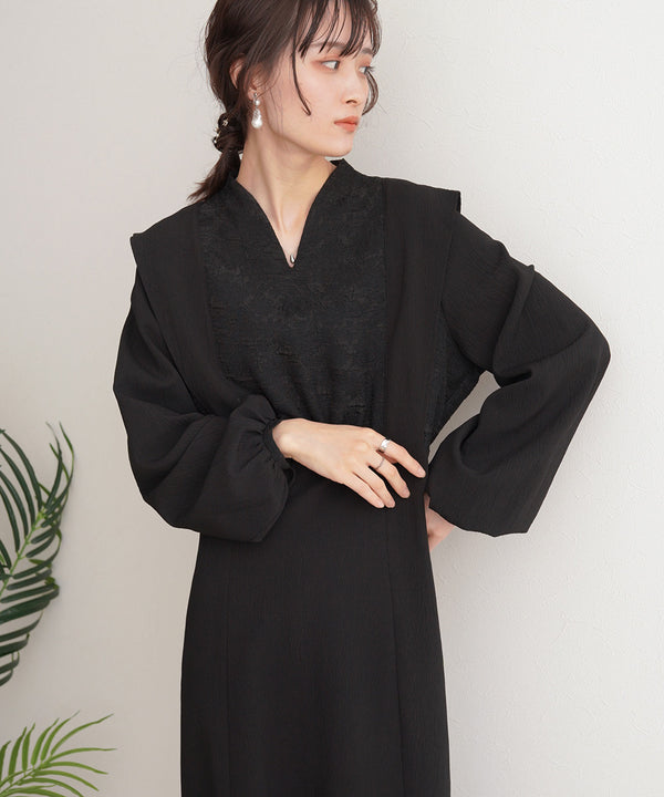 KEY NECK JACQUARD ONEPIECE
