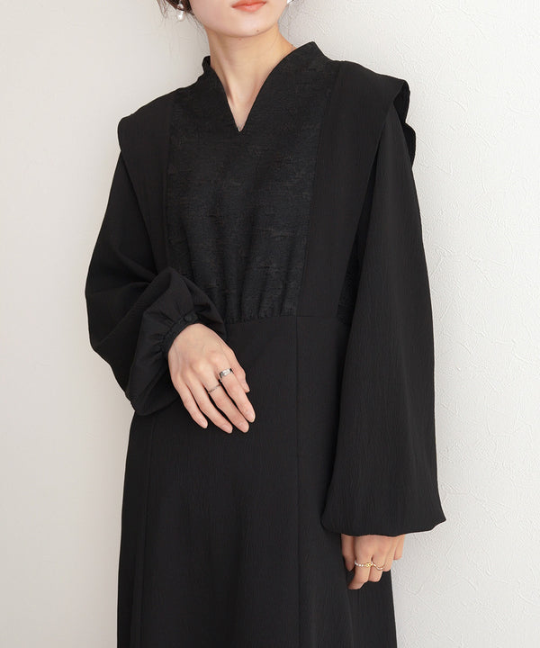 KEY NECK JACQUARD ONEPIECE