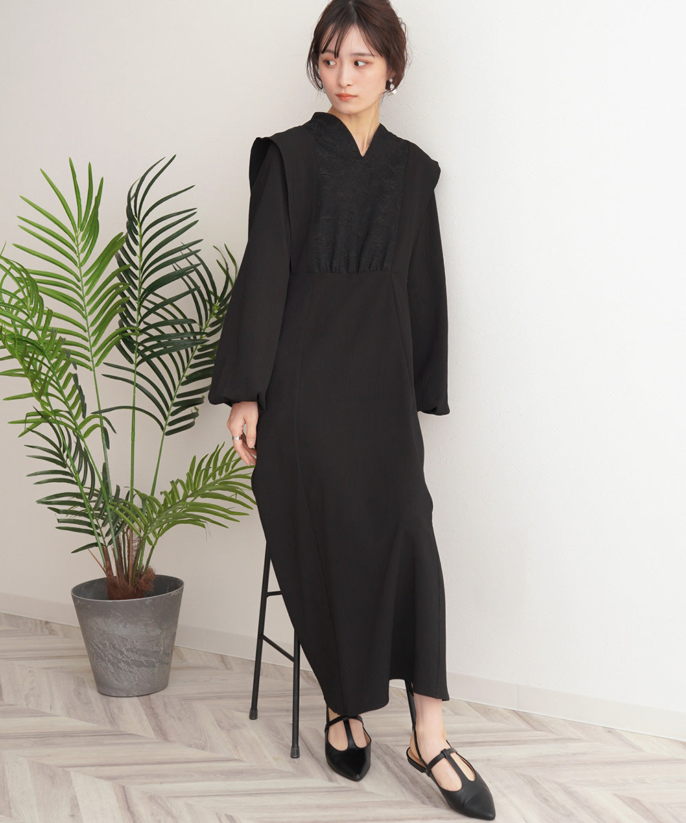 KEY NECK JACQUARD ONEPIECE