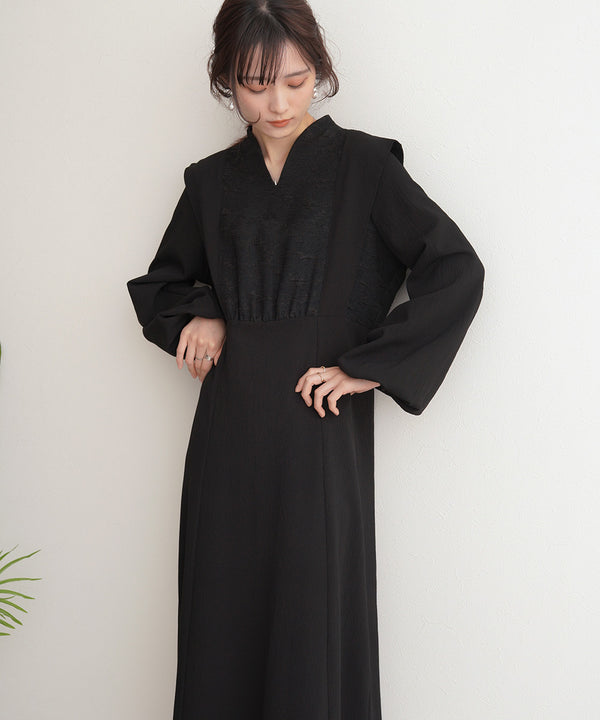 KEY NECK JACQUARD ONEPIECE