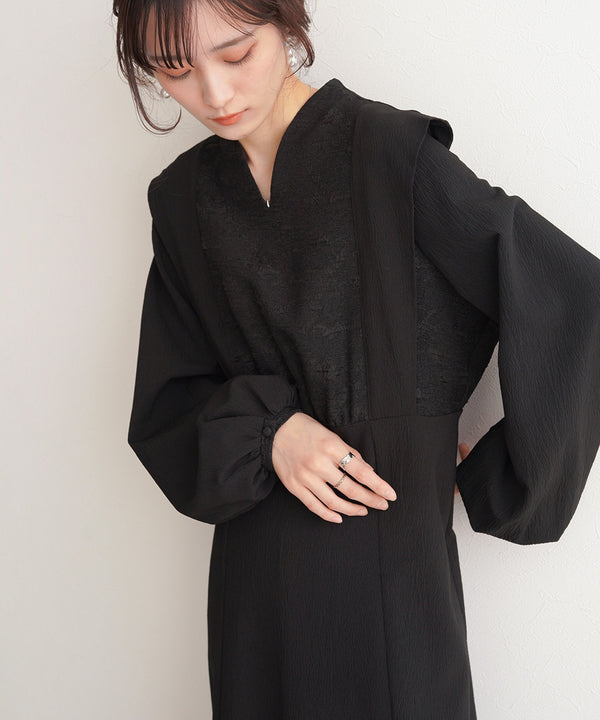 KEY NECK JACQUARD ONEPIECE