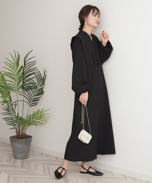 KEY NECK JACQUARD ONEPIECE