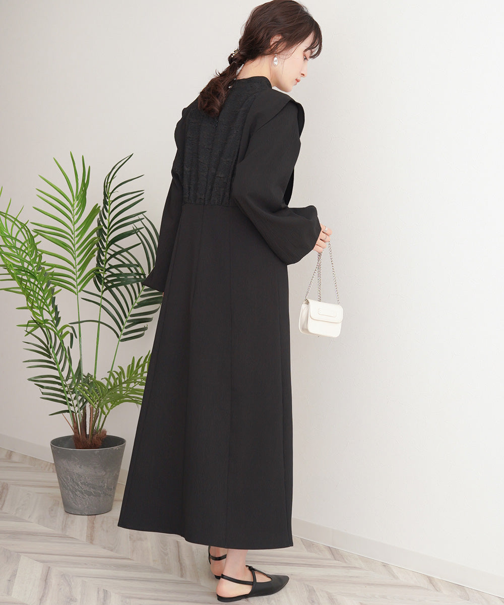 KEY NECK JACQUARD ONEPIECE