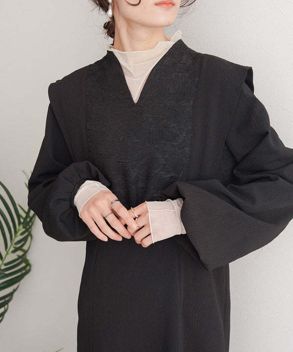 KEY NECK JACQUARD ONEPIECE