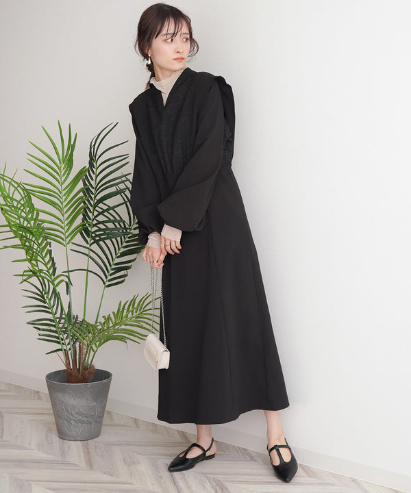 KEY NECK JACQUARD ONEPIECE