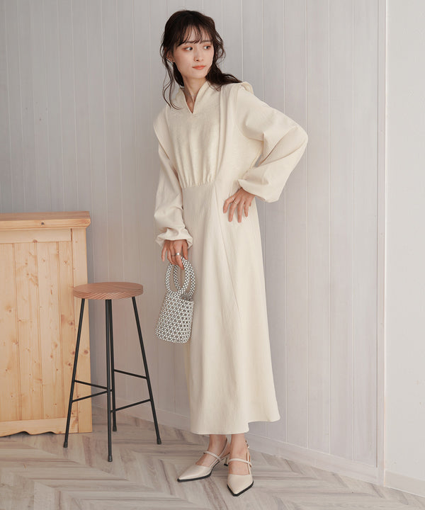 KEY NECK JACQUARD ONEPIECE