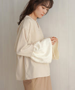 SLEEVE FLARE JACQUARD BLOUSE