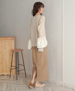 SLEEVE FLARE JACQUARD BLOUSE