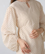 SHEER DOT GATHERED SLIT ONEPIECE