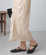 SHEER DOT GATHERED SLIT ONEPIECE