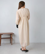 SHEER DOT GATHERED SLIT ONEPIECE