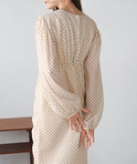 SHEER DOT GATHERED SLIT ONEPIECE