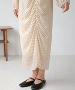 SHEER DOT GATHERED SLIT ONEPIECE