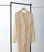 SHEER DOT GATHERED SLIT ONEPIECE