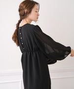 SHEER DOT GATHERED SLIT ONEPIECE