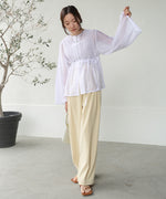 PINTUCK FLARE SLEEVE BLOUSE