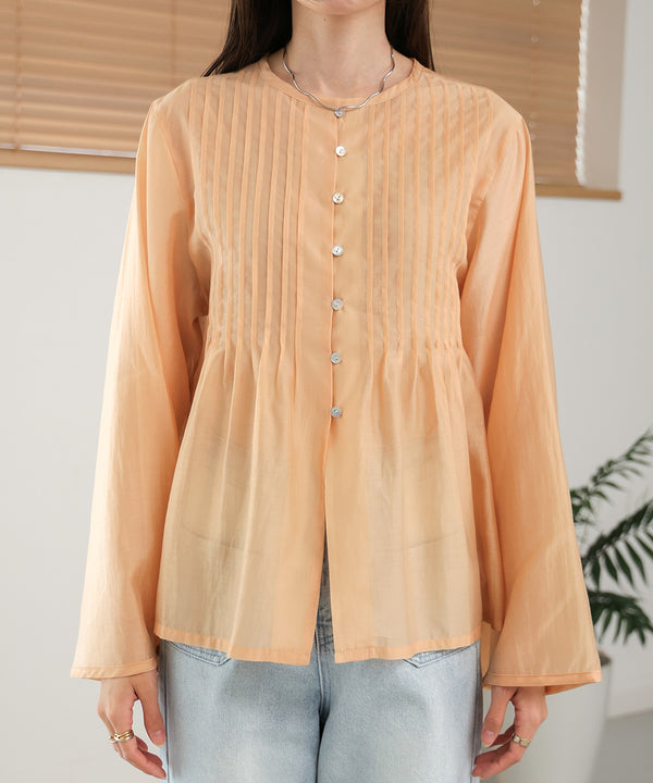PINTUCK FLARE SLEEVE BLOUSE