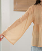 PINTUCK FLARE SLEEVE BLOUSE
