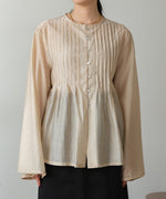 PINTUCK FLARE SLEEVE BLOUSE