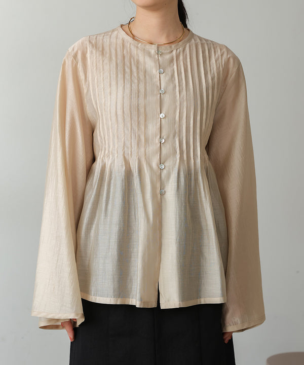 PINTUCK FLARE SLEEVE BLOUSE