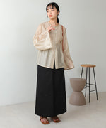 PINTUCK FLARE SLEEVE BLOUSE