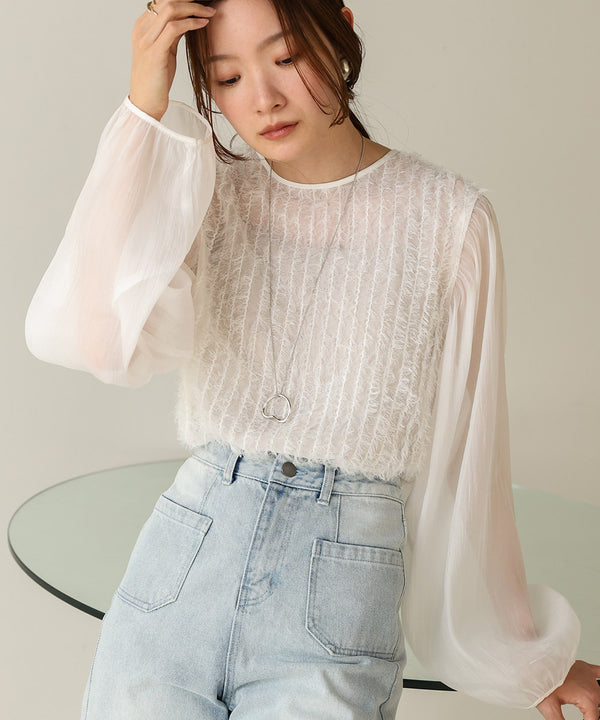 SHEER SHAGGY BLOUSE