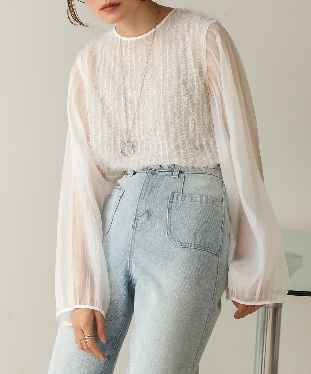 SHEER SHAGGY BLOUSE
