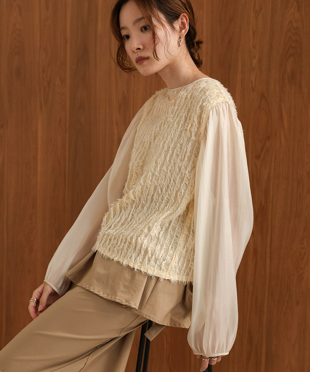 SHEER SHAGGY BLOUSE